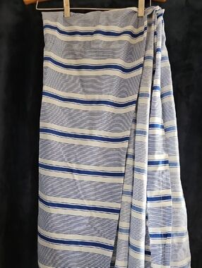 Vintage Blue and White Striped Full Sized Top Sheet